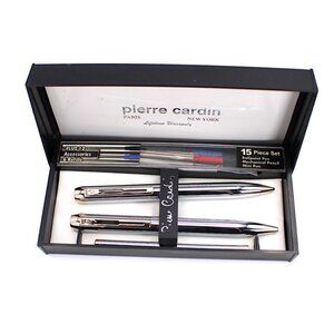 Pierre Cardin Ballpoint Pen & Mechanical Pencil W/Mini Pen Silver/Gold 15 pc Set
